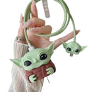Kit Protetor De Cabo Usb E Capa Carregador Celular Baby Yoda