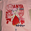 Camiseta Inf Spy Family Anya  cor rosa 100% Algodão