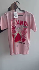 Camiseta Inf Spy Family Anya  cor rosa 100% Algodão