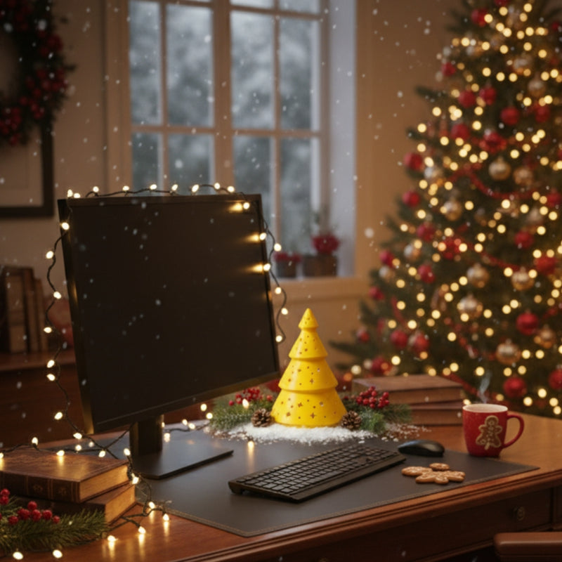 Árvore de Natal Amarelo com Vela