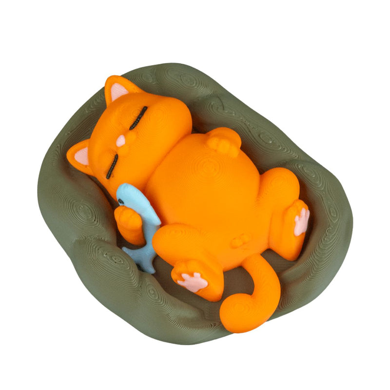 Gatinho Dormindo Fofo 3D: Decoração Perfeita para Casa!
