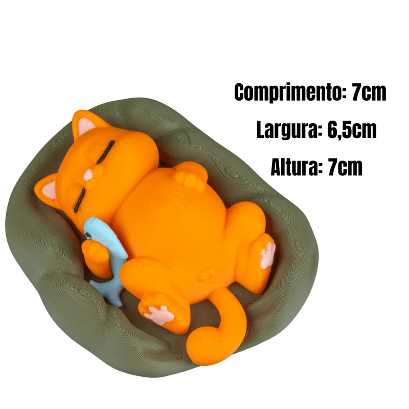 Gatinho Dormindo Fofo 3D: Decoração Perfeita para Casa!