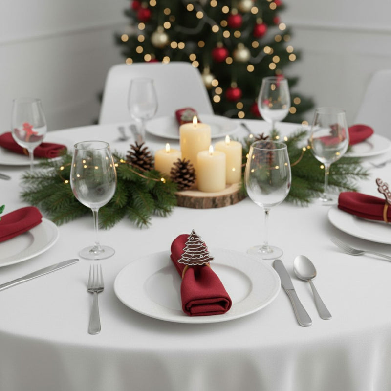 Kit 6 Argolas Guardanapo Marrom Natal Luxo Decoração