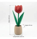 Tulipa Decorativa 3d Presente Dia Das Mães Vaso Decoração Vermelho