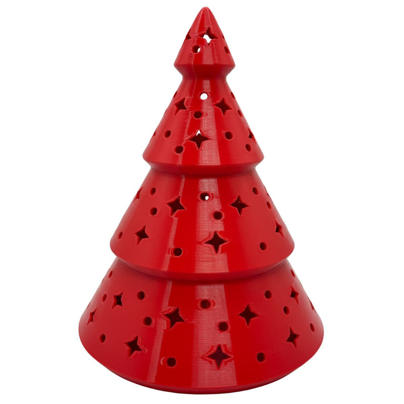 Árvore de Natal Vermelha com Vela