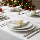 Kit 6 Argolas Guardanapo Dourada Natal Luxo Decoração