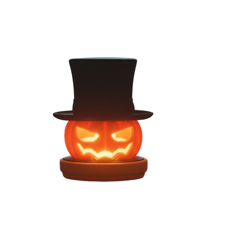 Abóbora Halloween com Cartola – Decoração Assustadora para Festa