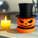Abóbora Halloween com Cartola – Decoração Assustadora para Festa