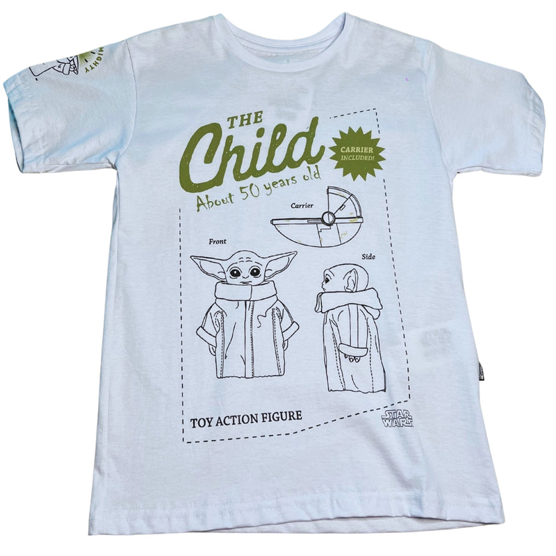 Camiseta Mandalorian Grogu Taf Cor Branca 100% Algodão