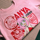 Camiseta Inf Spy Family Anya  cor rosa 100% Algodão