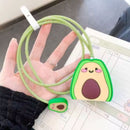 Kit Protetor Carregador De Cabo Usb Abacate + Omelete