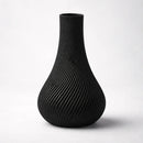 Vaso Decorativo Preto Canelado Design Moderno Preto Vaso