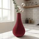 Vaso Decorativo Moderno Canelado Vermelho Vinho Vermelho Vaso