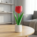 Tulipa Decorativa 3d Presente Dia Das Mães Vaso Decoração Vermelho