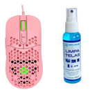 MOUSE ROSA + LIMPA TELA