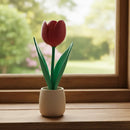 Tulipa Decorativa 3d Presente Dia Das Mães Vaso Decoração Vermelho