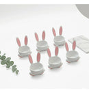 Kit 6  Mini Porta Ovos Coelhinho De Páscoa Decorativo Branco