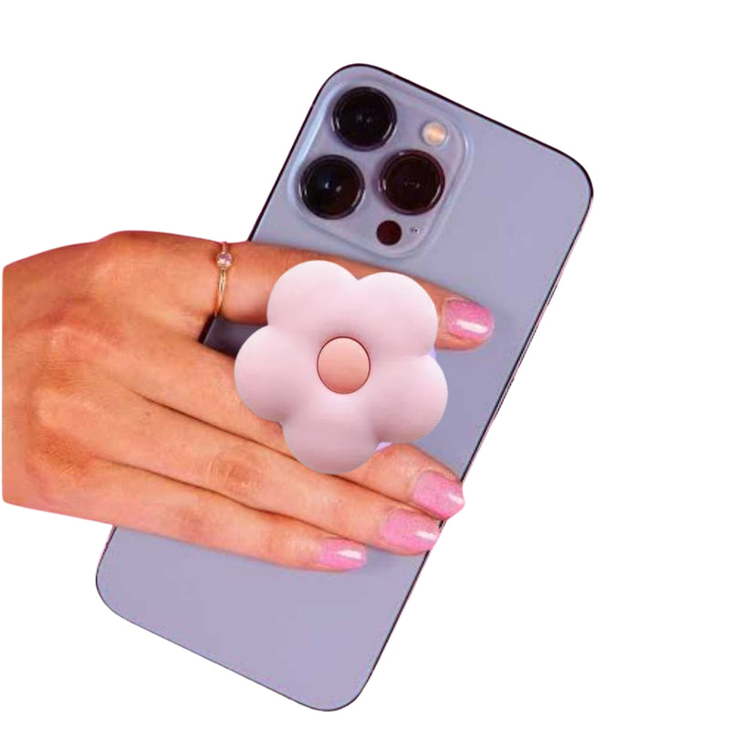 Suporte 3d dedo alça apoio Selfie Celular flor Flower pink