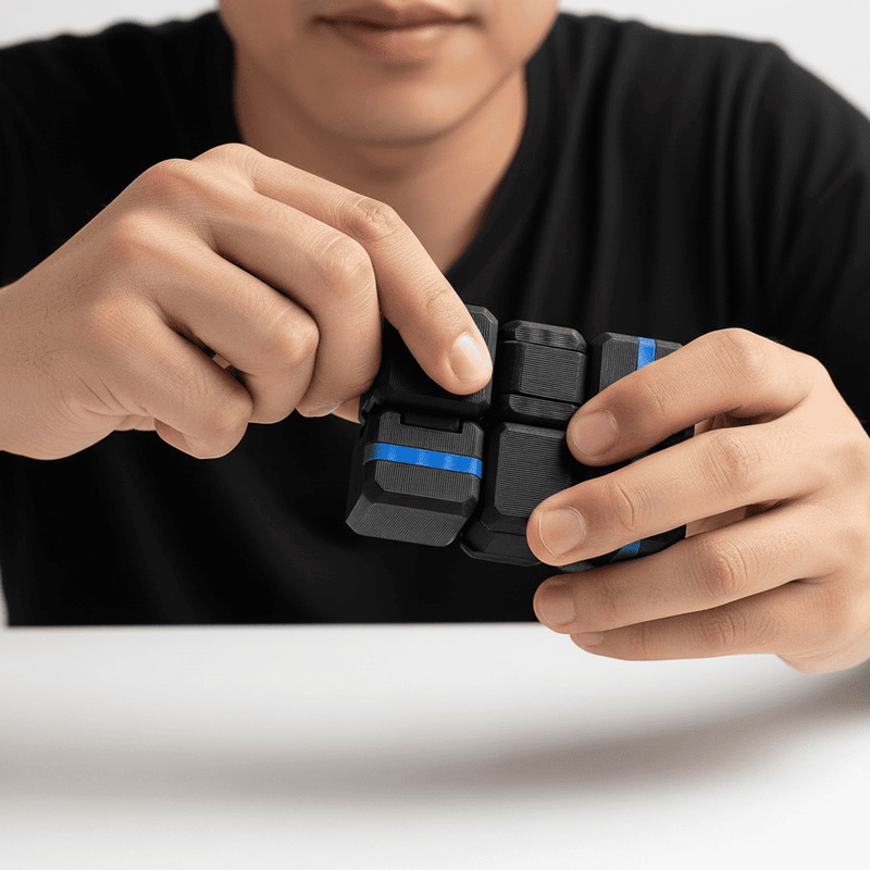 Fidget Cubo Infinito Anti Estresse 3d Relaxamento Preto