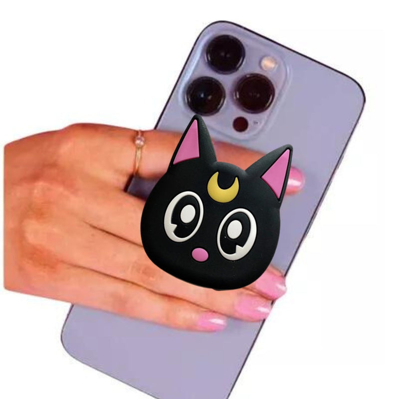 Pop Suporte 3d Dedo Apoio Selfie Celular Cat Black - Fofo