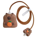 Kit Protetor De Cabo Usb E Capa Carregador Celular Capivara