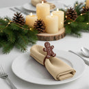 Kit 6 Argolas Guardanapo Marrom Natal Luxo Decoração