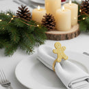 Kit 6 Argolas Guardanapo Dourada Natal Luxo Decoração