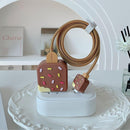 Kit Protetor De Cabo Usb E Capa Carregador Celular Sorvete marrom