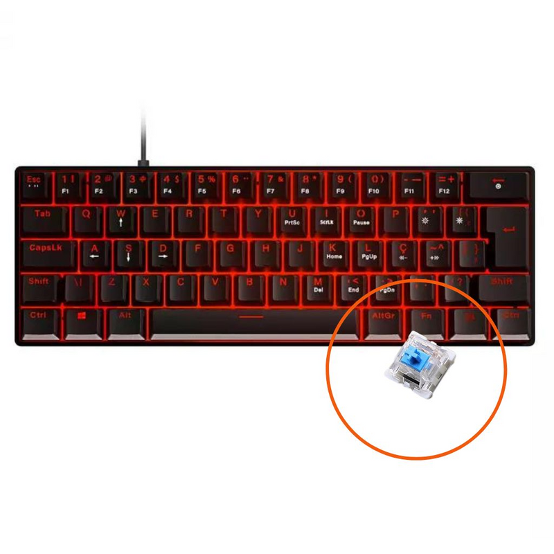 Teclado Mecânico Zot 60% Desempenho compacto personalizável