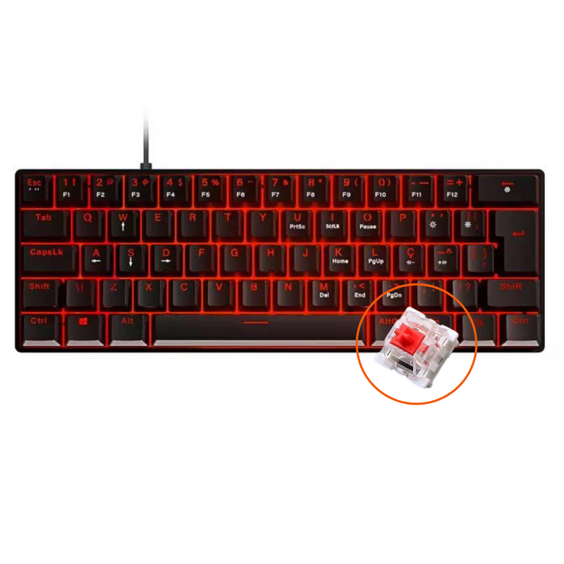 Teclado Mecânico Zot 60% Desempenho compacto personalizável