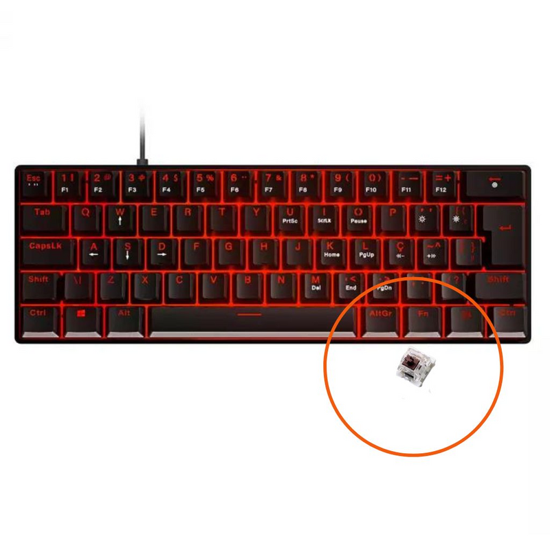 Teclado Mecânico Zot 60% Desempenho compacto personalizável