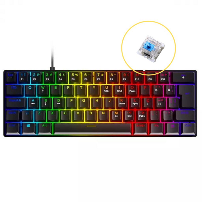 Teclado Mecânico Zot 60% Desempenho compacto personalizável