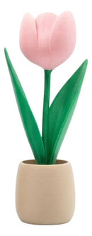 Tulipa Artificial Rosa Em Vaso 3d Decorativo Rosa