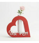 Vaso Decorativo Coração Best Mom Presente Mães 3d Vermelho Vaso
