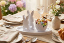 Kit Enfeite Páscoa Decorativo Coelhos E Ovo Branco