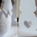 Kit Enfeite Páscoa Decorativo Coelhos E Ovo Branco