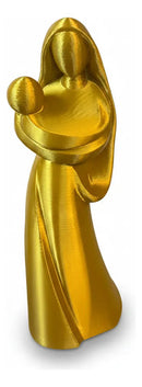 Estatua Nossa Senhora Com Menino Jesus Dourada 3d Dourado - Dourado