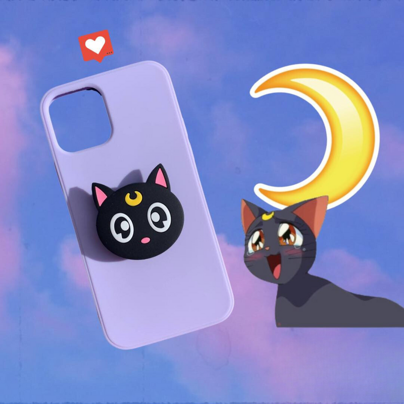 Pop Suporte 3d Dedo Apoio Selfie Celular Cat Black - Fofo