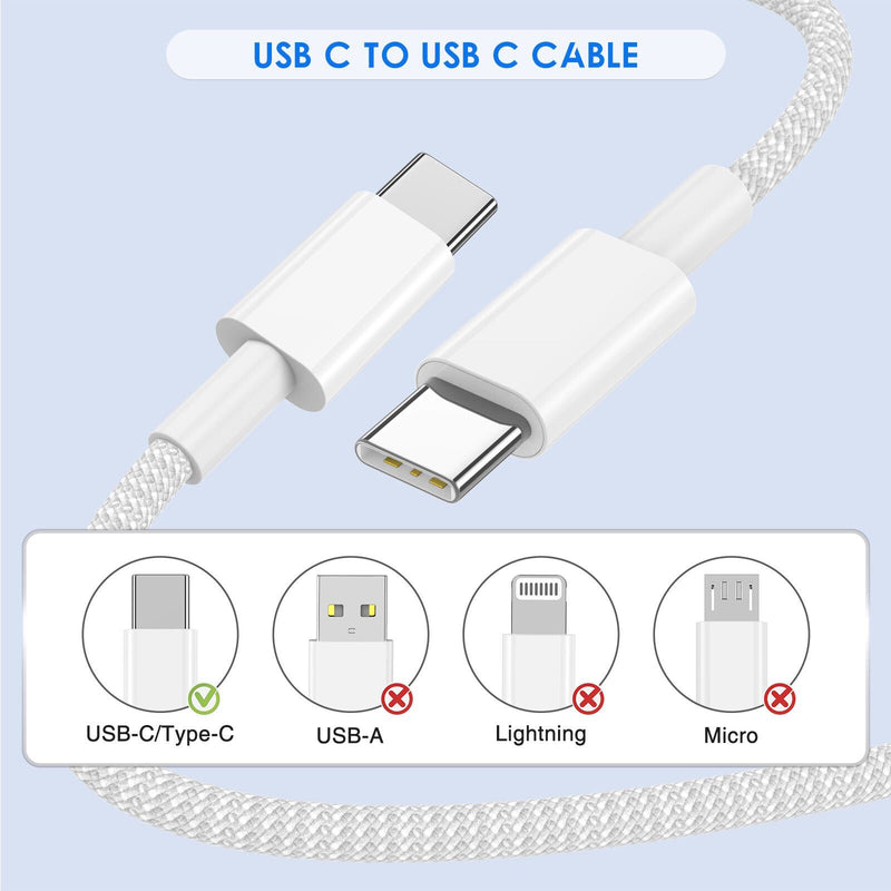 Cabo Nylon Type C Duplo 60w Super Charger Alta Resistencia 1M