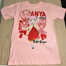 Camiseta Inf Spy Family Anya  cor rosa 100% Algodão