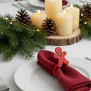 Argola Guardanapo Vermelho  Natal Luxo Decoração