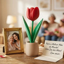 Tulipa Decorativa 3d Presente Dia Das Mães Vaso Decoração Vermelho