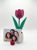 Tulipa Decorativa 3d Presente Dia Das Mães Vaso Decoração Vermelho