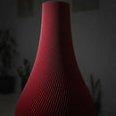 Vaso Decorativo Moderno Canelado Vermelho Vinho Vermelho Vaso