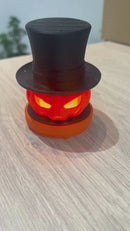 Abóbora Halloween com Cartola – Decoração Assustadora para Festa