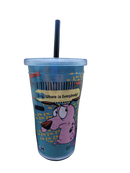 Copo com Canudo, 600ml, CARTOON NETWORK - Coragem Cão Covarde, Where Is